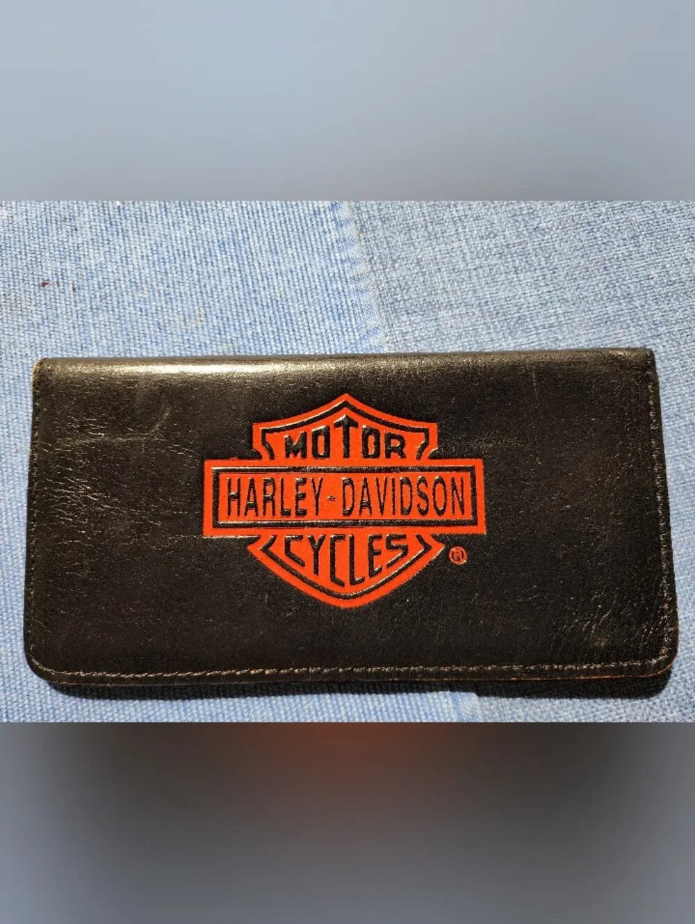 Vintage Harley-Davidson Black Leather Bifold Wallet